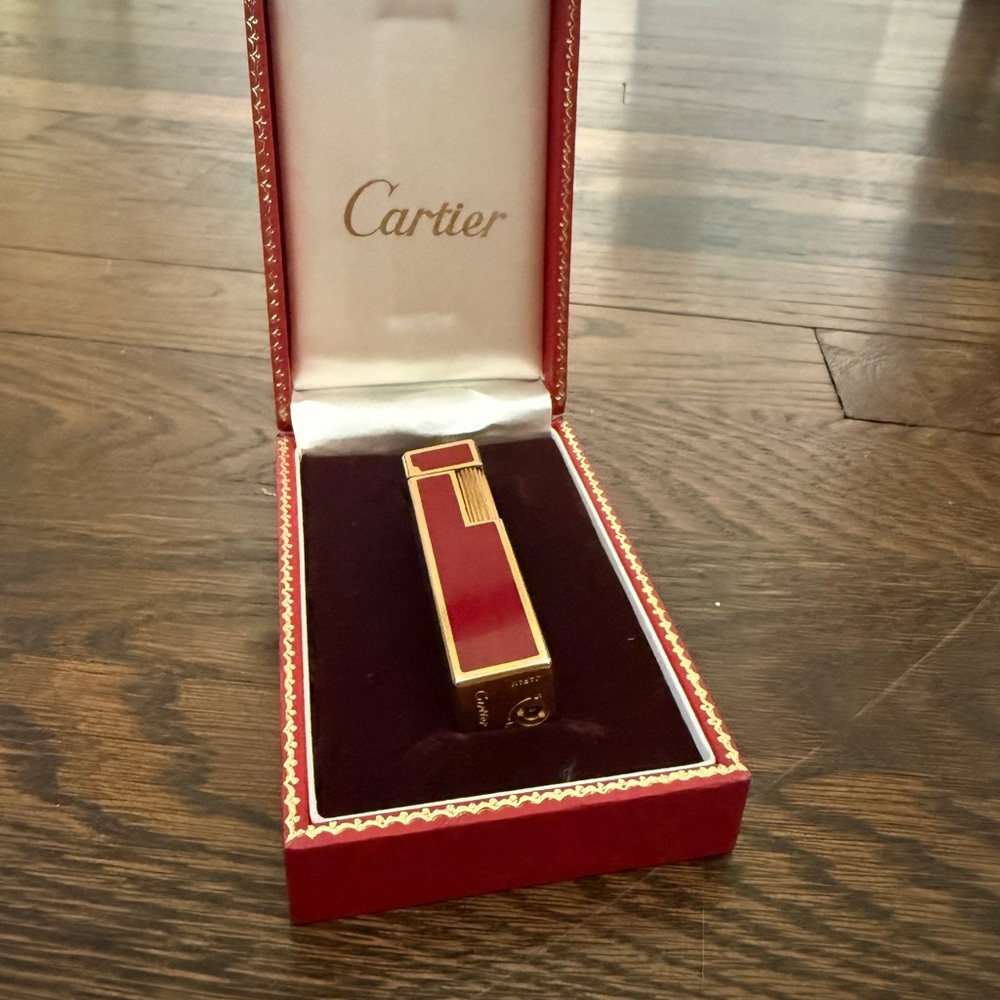 Vintage Cartier Red Gold Cube Lighter